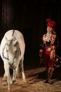 Jenny and one of her horses takes a bow. Copyright Deborah Abrams Kaplan