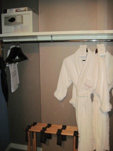 One of the larger closets at Hotel Giraffe's king suite. Deborah Abrams Kaplan