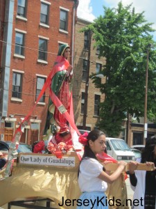 Parade of saints at the Italian Market Festival.