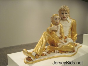 The famous Michael Jackson and Bubbles porcelain piece.