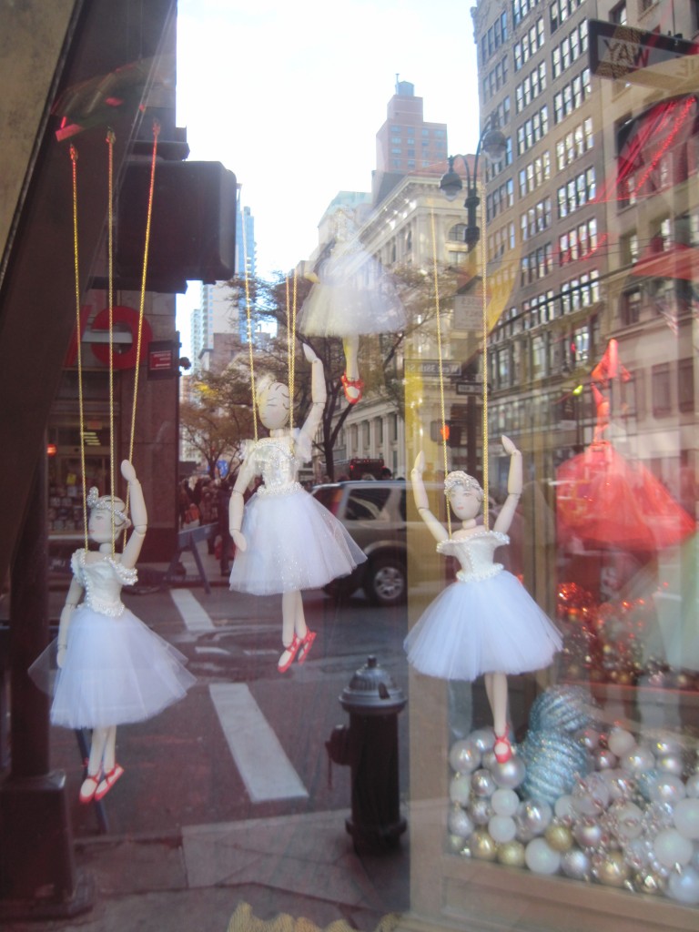 This was the corner window, a magical little ballet scene with puppets. Unfortunately there was a lot of glare so it was tough to get a good photo.