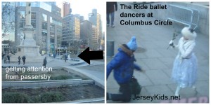 Ballet dancer at Columbus Circle, joined by what seemed like a random stranger at first.