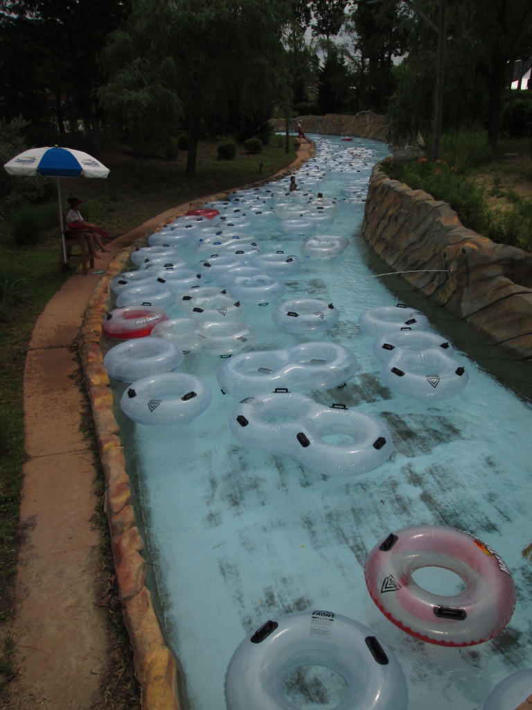 This is what the lazy river looked like at 11:30 a.m. on a cloudy Friday!