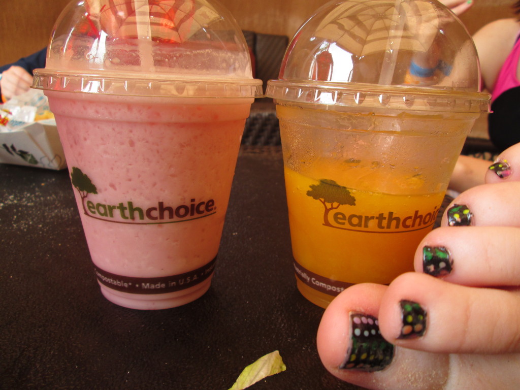 These were her toe nails before going on the water rides. The nail polish peeled off of three toes on each foot! 