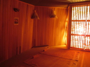 Inside forest island, the hottest one at Island Spa. Photo copyright Deborah Abrams Kaplan