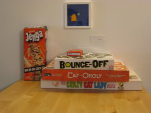 Some of the games at the Meow Parlour in New York City. Photo copyright Deborah Abrams Kaplan.