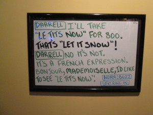 One of my favorite cue cards from the 40th anniversary show. Copyright Deborah Abrams Kaplan