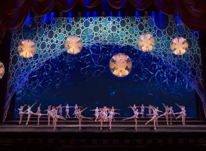 The Rockettes danced as drone-powered snowflakes floated around above the audience. Photo courtesy of the Rockettes.