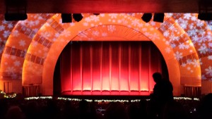 The gorgeous stage at Ratio City Music Hall. Copyright Deborah Abrams Kaplan