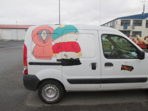 This company paints each van with a different design. Copyright Deborah Abrams Kaplan