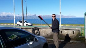 The gas station had this nifty car washing apparatus, with water coming through the brush. Copyright Deborah Abrams Kaplan