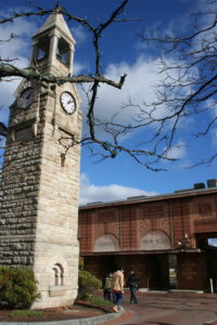 The clock tower and main square in the Gaffer District.