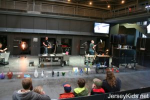 Glass studio demonstration.